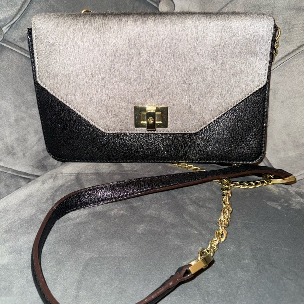 Tory Burch Black and Gray Crossbody Bag